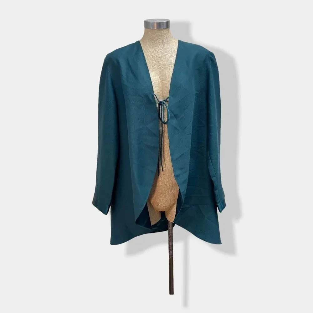 DONCASTER Vintage Green Tie Front Jacket